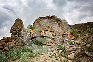 Aul - the ghost of Gra on the southern slope of the Samur ridge in Dagestan