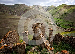 Aul - the ghost of Gra on the southern slope of the Samur ridge in Dagestan