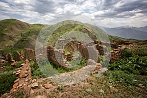 Aul - the ghost of Gra on the southern slope of the Samur ridge in Dagestan