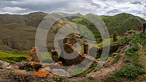 Aul - the ghost of Gra on the southern slope of the Samur ridge in Dagestan