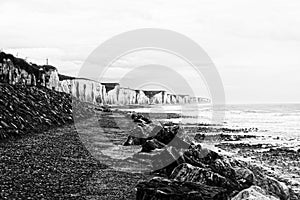 Ault cliffs in black and white