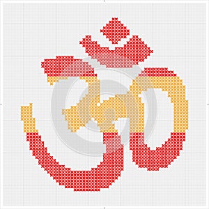 Aum Om The Holy Motif Cross Stitch Pattern