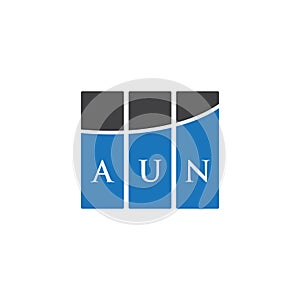 AUN letter logo design on black background. AUN creative initials letter logo concept. AUN letter design