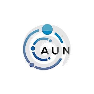 AUN letter logo design on black background. AUN creative initials letter logo concept. AUN letter design