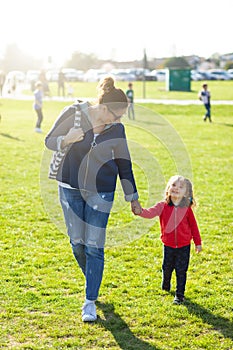 Aunt and nephew at the park photo