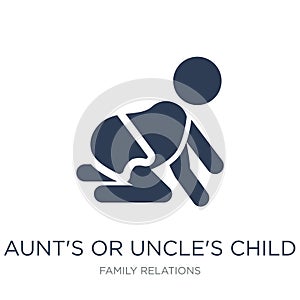 aunt's or uncle's child icon. Trendy flat vector aunt's or uncle photo