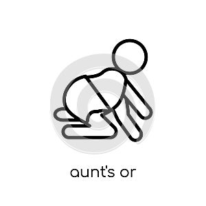 aunt's or uncle's child icon. Trendy modern flat linear vector a photo