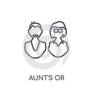 aunt's or uncle's child linear icon. Modern outline aunt's or un photo