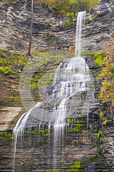 Aunt Sarah`s Falls in the village of Montour Falls.New York.USA