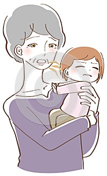 Aunt woman illustration smelling bad breath