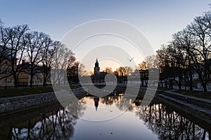 Aura river and Turku Cathedral in Turku, Finland