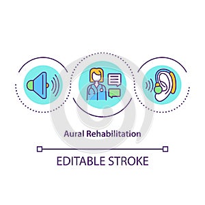 Aural rehabilitation concept icon photo