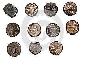 Aurangzeb Alamgir Copper Coins of  Surat Bairata Mints photo