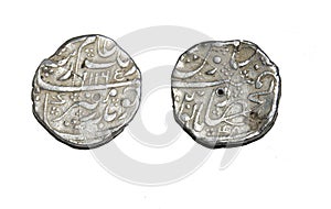Aurangzeb Alamgir Silver Coin Dar Ul Jihad Hyderabad Mint photo