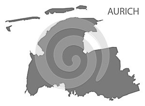 Aurich grey county map of Lower Saxony Germany DE photo
