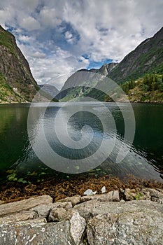 Aurlandsfjord at Gudvangen in Norway