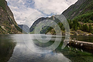 Aurlandsfjord at Gudvangen in Norway