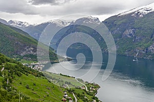 Aurlandsfjord seen from Stegastein Overlook