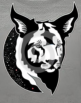 Aurochs Animal Style Print Design Logo. Generative AI.
