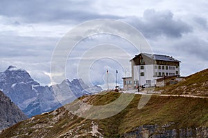 Auronzo refuge and Cadini di Misurina range