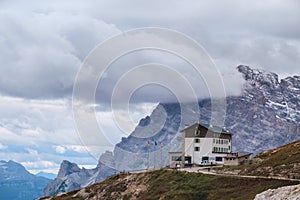 Auronzo refuge and Cadini di Misurina range