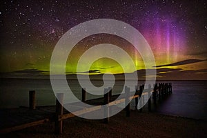 Aurora Australis show by the wharf