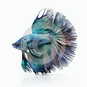 Aurora Betta Fish. Popular fish. Isolated on White Background.