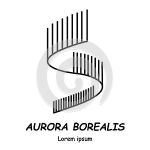 Aurora borealis glyph vector icon