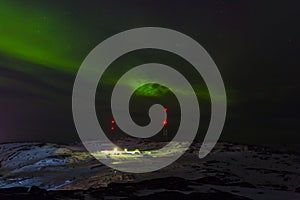 Aurora borealis Green on Teriberka