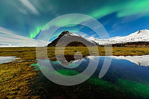 Aurora Borealis in Iceland nightscape photo