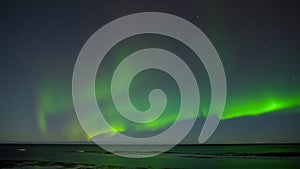 Aurora Borealis, Northern Lights in Iceland, Real Night Sky with Stars Time Lapse, Astronomical Phenomenon, Solar Wind