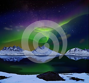 Aurora Borealis or Northern lights photo