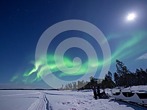 Aurora Borealis over Lake Inari