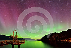 Aurora borealis at Porteau Cove Provincial Park