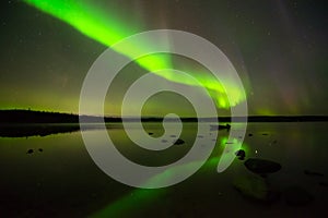 Aurora Borealis and Starry Sky