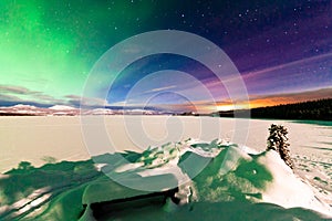 Aurora borealis Whitehorse light pollution Yukon photo