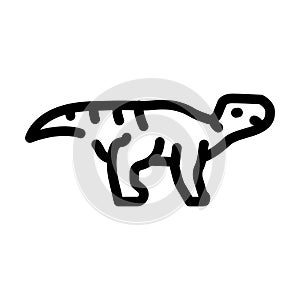 Aurora ceratops dinosaur line icon vector illustration