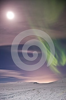 Aurora at the moon