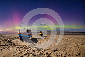 Aurora over the Baltic Sea in Poland, Jantar