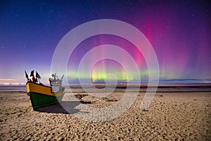 Aurora over the Baltic Sea in Poland, Jantar