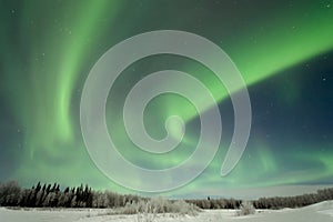 Aurora over Frozen Lake