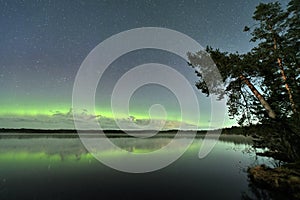 Aurora polar lights observing photo