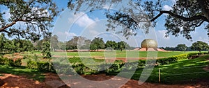 View of Auroville meditation hall.