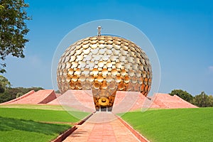 Auroville meditation hall. Pondicherry, India photo