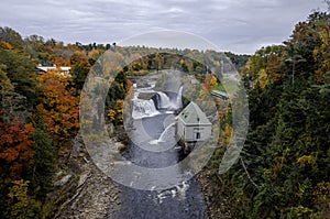 Ausable River View at Rainbow Falls in Autumn