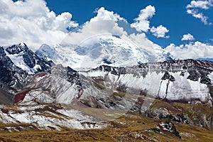 Ausangate Andes mountains with glacier in Peru