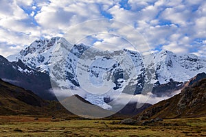 Ausangate Andes mountains in Peru evening view