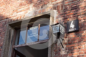 AUSCHWITZ-BIRKENAU CONCENTRATION CAMP, POLAND - JUNE, 2017: Block of houses in concentration camp in Auschwitz, Poland. It was the