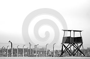 Auschwitz concentration camp watch tower