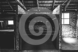 Auschwitz II - Birkenau barracks interior